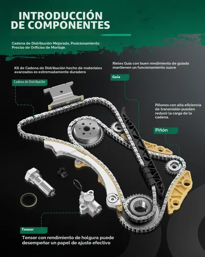 Vista 3 de SCITOO 94201S Kit de cadena de distribución Tensor Carril guía manivela piñón piñón se adapta a Chevy para Buick para GMC para Pontiac para Saturno