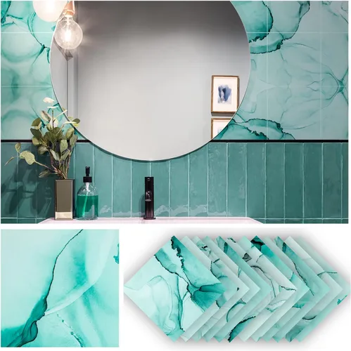 Alwayspon 12 calcomanías de vinilo autoadhesivas para azulejos de pared, adhesivos de vinilo para azulejos de cocina, baño, 6 x 6 x 6 pulgadas,