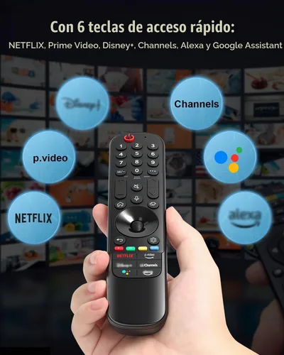 Vista 5 de Control remoto de voz de repuesto para televisores inteligentes LG 2019-2024, compatible con Magic Remote AN-MR20/21/22/23/24GA con puntero, 2 años