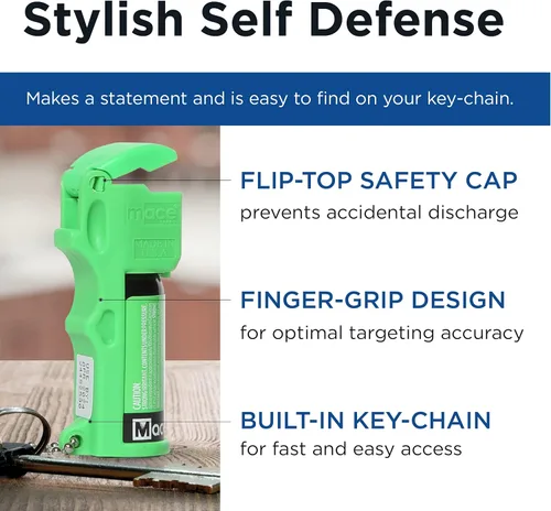 Vista 3 de Runner Self Defense Mace Pepper Spray- Ideal self defense keychain for women, runners, hikers and walkers 12 ft. range, Made in the USA. Available