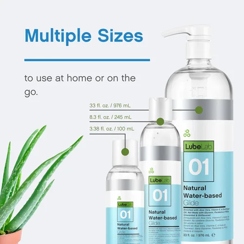 Vista 6 de Lubricante Personal a Base de Agua de 3.38 Fl Oz. Lubricante Personal con Aloe y Vitamina E, Portátil, Hipoalergénico, Libre de Parabenos