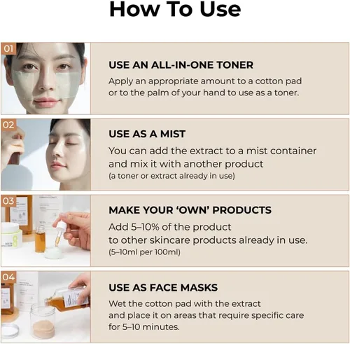 Vista 8 de BOM Cosmetics Just One Artemisia Capillaris Extract 5.07 onzas líquidas, tónico facial con extracto 100% de hierbas, alivia el enrojecimiento