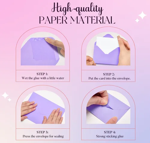 Vista 4 de ACSTEP Paquete de 100 sobres para tarjetas de regalo, tamaño de tarjeta de crédito, sobres de bolsillo pequeños de colores para tarjetas de visita