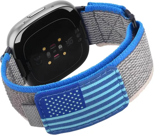 Vista 8 de KOREDA Compatible con Fitbit Versa 3/Fitbit Versa 4/Fitbit Sense/Sense 2 bandas para mujeres y hombres, correa deportiva ajustable elástica trenzada