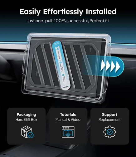 Vista 6 de Wigoo Tesla Model Y & Model 3 Protector de Pantalla Mate [No Más Reflejos y Huellas Dactilares] Model Y(2020~2025)/Model 3(2017~2023) Accesorios