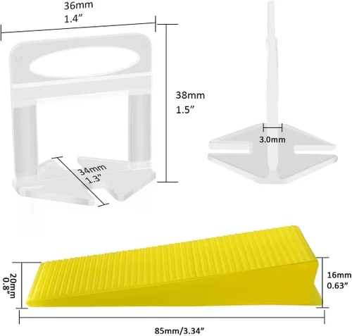 Vista 2 de DGSL - Sistema de nivelación de azulejos con alicate, 1200 piezas de separadores de azulejos y 300 piezas de cuñas reutilizables, juego