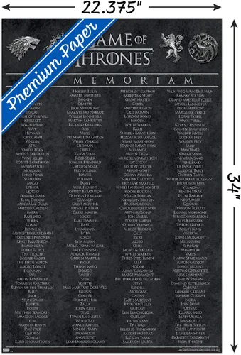 Vista 4 de Póster de pared de Juego de Tronos en memoria, 22.4 pulgadas de largo x 14.7 W, versión enmarcada de madera de granero Versión enmarcada Barnwood