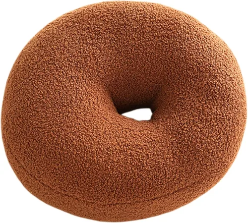 Vista 7 de Almohada de suelo irregular con diseño de flores, cojín decorativo para sofá, almohada de lectura para automóvil (café con leche, 19.6 pulgadas)