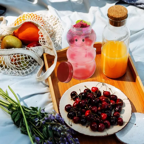 Vista 6 de Luxshiny 10 unidades de tarro de caramelo de muñeco de nieve de Navidad, botellas de jugo de plástico, botellas de leche, recipientes de cocina