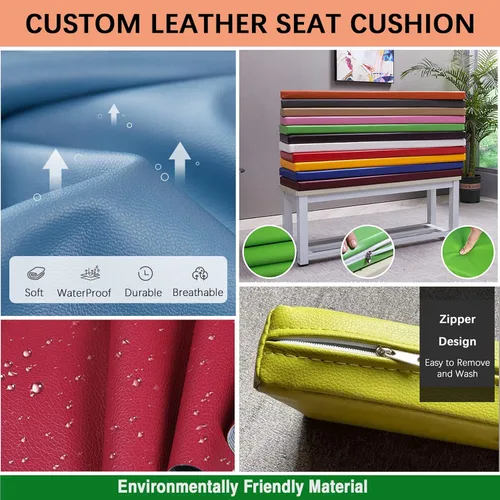 Vista 3 de Cojín de tamaño personalizado, cojines para banco de muebles de patio interiores y exteriores, cojín de asiento de espuma viscoelástica, funda