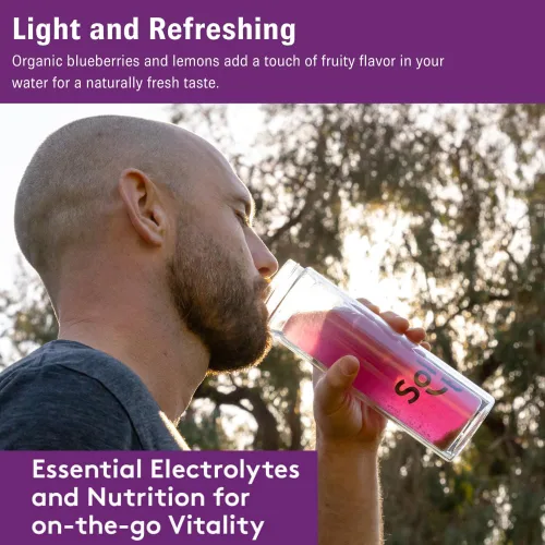 Vista 4 de Sol-ti Mezcla de electrolitos orgánicos + bebida de hidratación, barras de hidratación superalimentos, SuperStix, sin OMG, vegano, arándano limón