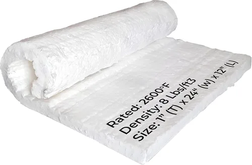 Simond Store Manta aislante de fibra de cerámica, 1 pulgada de grosor x 24 x 12 pulgadas, 2600F #8 aislamiento ignífugo para hornos, forja, horno,