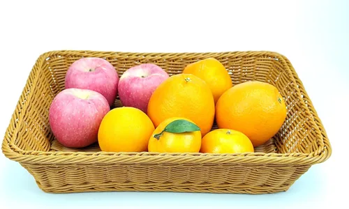 Vista 2 de ANRUIDE Cesta de pan de mimbre de polietileno de 16 pulgadas, cesta larga tejida de mesa para alimentos, frutas y verduras, servicio de restaurante