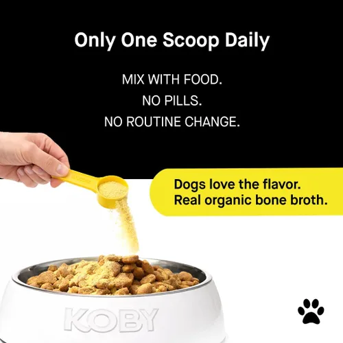 Vista 6 de Koby Polvo probiótico para perros, fabricado con ingredientes orgánicos limpios del USDA para el apoyo intestinal, digestivo, de la piel