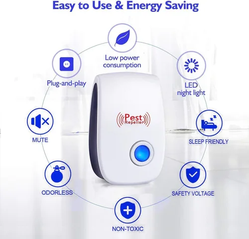Vista 5 de Bocianelli Ultrasonic Pest Repeller 6 Packs, Indoor Plug in for Mice Pest Control, Pest Repellent for Mouse, Spider, Roach, Insect, Rodent Repellent