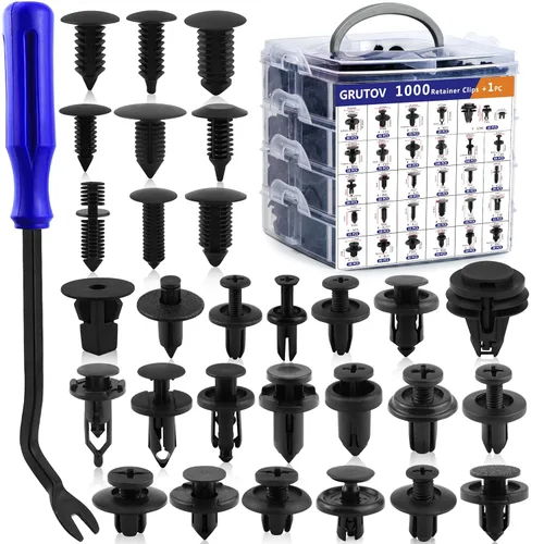 Vista 8 de 845 piezas de clips retenedores de parachoques para automóvil, pasadores de empuje automotrices, clips de carrocería, abrazaderas de plástico