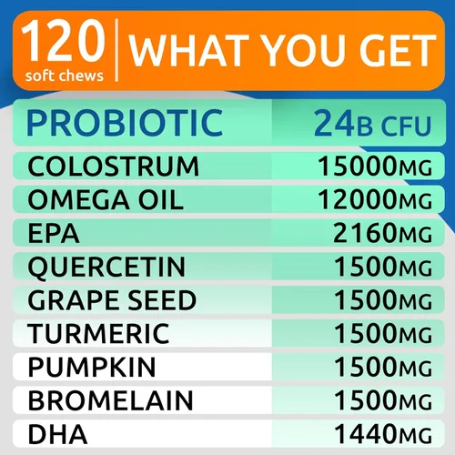 Vista 5 de BARK&SPARK Golosinas masticables avanzadas para el alivio de alergias y picazón en perros - Píldoras para el alivio de la piel con probióticos
