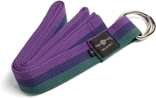 Vista 13 de Hugger Mugger Correa de yoga de algodón con anillo en D, algodón súper fuerte, hebilla de anillo en D de metal, múltiples longitudes disponibles