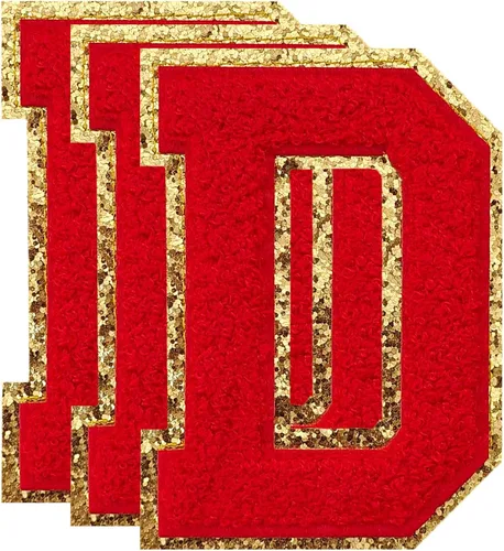 Vista 170 de 3 parches de letras de felpilla negra, parches de letras termo-adhesivas de 4-1/2", parches universitarios para ropa, S