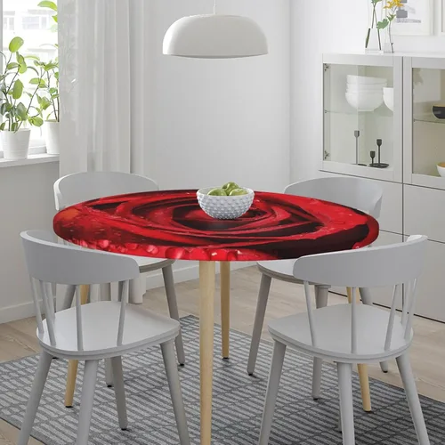 Vista 7 de Famame Beautiful Bloom - Mantel redondo ajustable con borde elástico, impermeable, con borde elástico, para interiores y exteriores, se adapta a