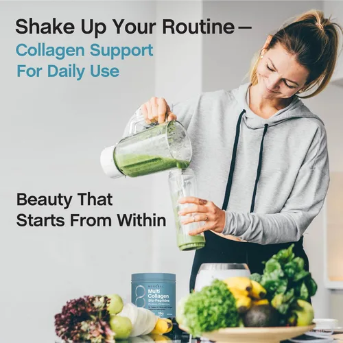 Vista 5 de NeoCell Polvo de biopéptidos multicolágeno 22 onzas Avanzado con ácido hialurónico y vitamina C 10 súper tipos de colágeno Absorción