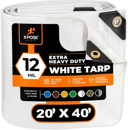 Vista 33 de Xpose Safety Lona protectora de polietileno plateado resistente de 5 x 7 pies - Funda protectora multiusos - Duradera, resistente al agua