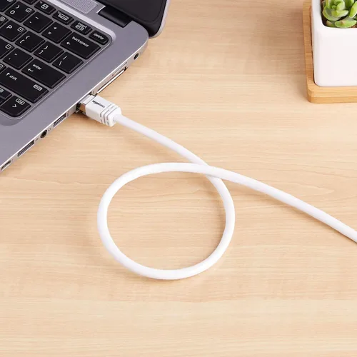 Vista 4 de Yaxa Basics - Cable de conexión Ethernet RJ45 Cat 7, 10 Gpbs de alta velocidad, 600 MHz, con doble blindaje, 1,5 m, blanco