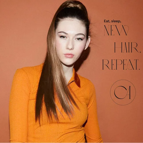 Vista 5 de CAISHA 26" pelo largo extensión cola de caballo cordón Straigth fibras sintéticas resistentes al calor negro PH601