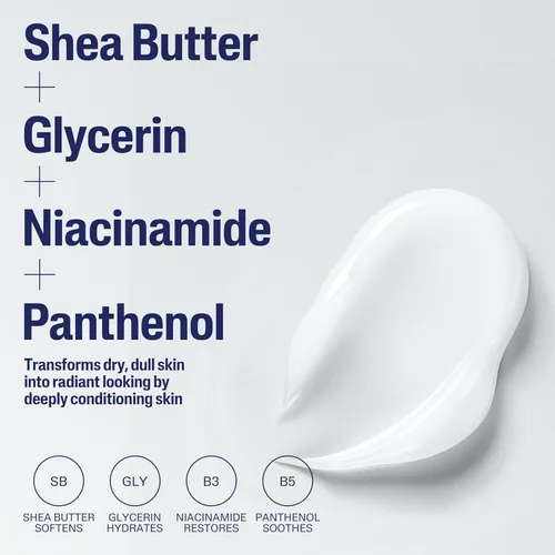 Vista 4 de Cetaphil Loción corporal, loción Advanced Radiance con manteca de karité para piel seca y sensible, 8 onzas, paquete de 3, sin fragancia