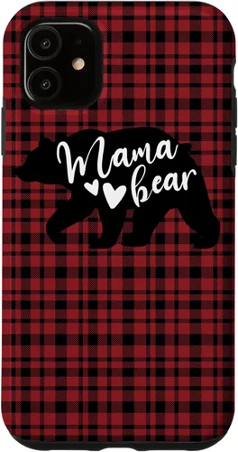 Vista 8 de Mama Bear Buffalo Black and Red Plaid Family Women Mom Gifts Case for iPhone 17