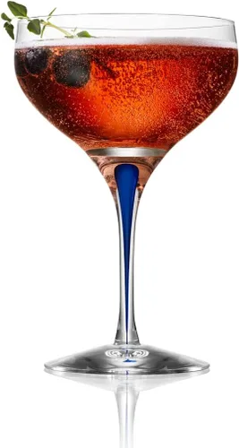 Vista 2 de Orrefors Intermezzo Blue 10 oz. Coupé/platillo champán/tallo de postre, grande