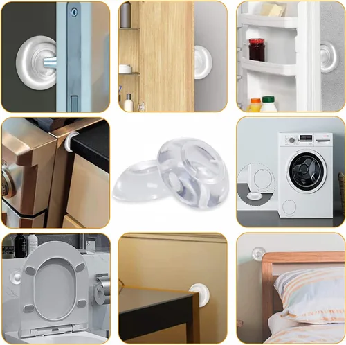 Vista 4 de Protector de pared para tope de puerta, protector de parachoques adhesivo, tope de puerta de goma reutilizable para pomos de puerta, protector