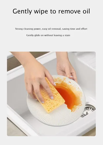 Vista 5 de Esponjas de celulosa, esponja de cocina resistente, esponjas de celulosa comprimida para cocina, limpia los desastres difíciles sin rayar esponjas
