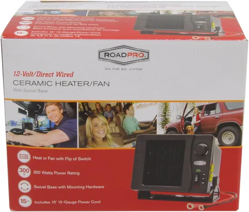 Vista 3 de Roadpro 12v RPSL-681 Calentador/ventilador cerámico de 12 voltios