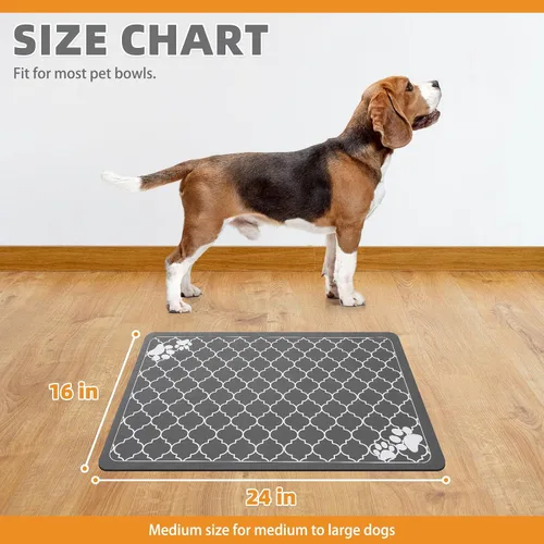 Vista 7 de KOOLTAIL Tapete de comida para perros, tapete absorbente de alimentación de mascotas para cuencos de comida y agua, almohadilla de colocación