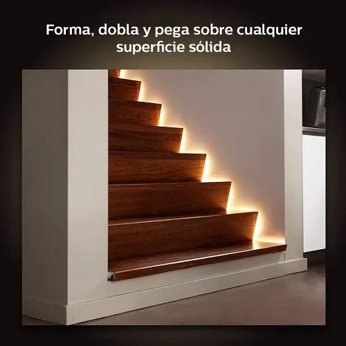 Vista 6 de Philips 800268 Hue LightStrip Plus - Extensión de luz LED inteligente regulable (compatible con Yaxa Alexa, Apple HomeKit y Google Assistant)