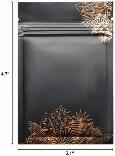 Vista 7 de 100 bolsas de hojas doradas para caramelos, café, Mylar para almacenamiento de alimentos, contenedor desechable para aperitivos, paquete
