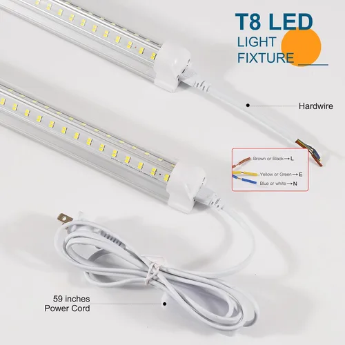 Vista 5 de AQIQUUT Luces LED de Taller, Luz LED de 4 Pies 6500K Luz de Día 50W 7000LM. Iluminación de Taller de 4 Pies con Cubierta Transparente Integrada