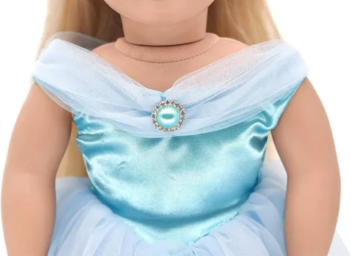 Vista 6 de Ropa y accesorios de muñeca para niñas, disfraz de princesa, vestido de novia, vestido de fiesta para muñecas de 18 pulgadas (3 piezas)