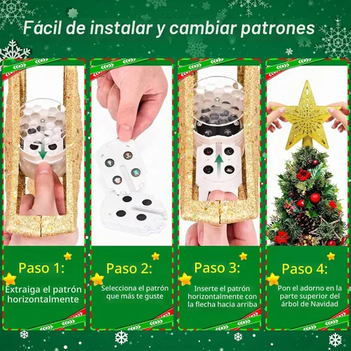 Vista 6 de Luces de proyector de estrella de Navidad con 6 modos de patrón, estrella Estrella dorada