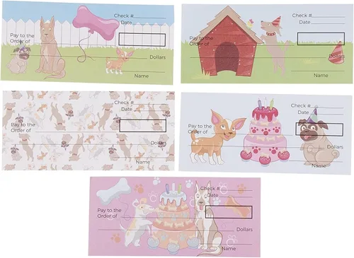 Vista 7 de Infinite Curiosity Juego de chequera para niños de aprendizaje – multicolor, tema de perro, 150 hojas, 6 x 2.7 pulgadas – Esenciales de educación