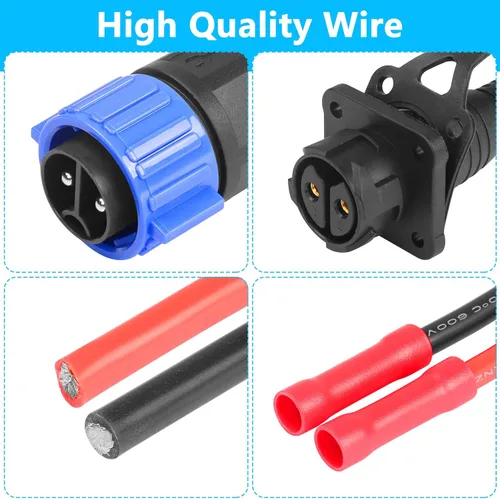 Vista 4 de CERRXIAN Conector sckot de motor de arrastre, kit de conexión rápida de enchufe y receptáculo de motor de arrastre, resistente de 2 clavijas de 12