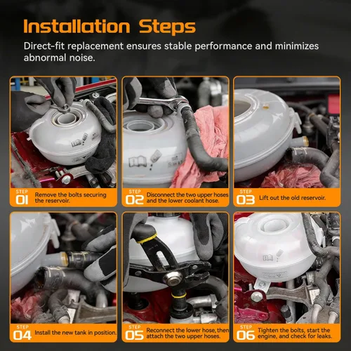 Vista 8 de Tanque de depósito de desbordamiento de refrigerante con tapa compatible con Chevrolet Sonic 2012-2019 # 95048411