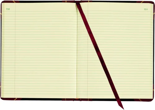 Vista 2 de Adams Record Ledger, 8.25 x 10.75 Inches, 5 Squares per Inch, 300 Tinted Pages, Black and Maroon (ARB810R3M)