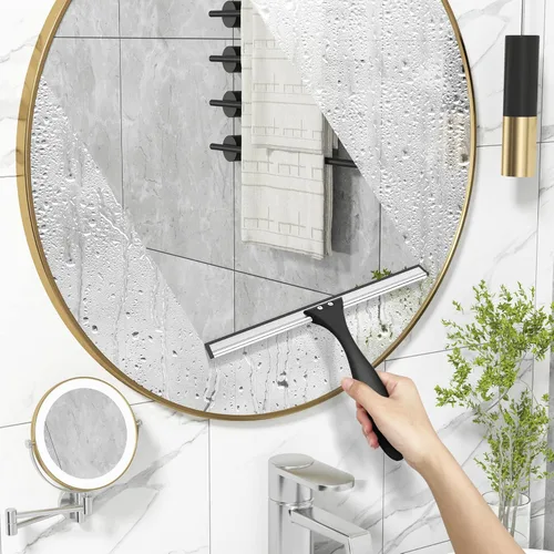 Vista 7 de AmazerBath Escobilla para puerta de cristal de ducha, escobilla de ducha para puertas de cristal, escobilla multiusos con gancho para puertas