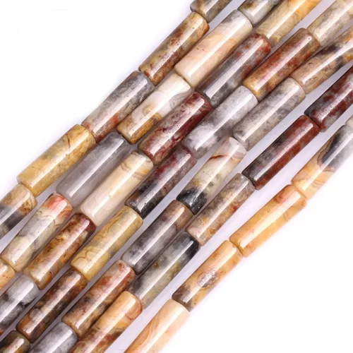 Vista 38 de GEM-Inside - Tubo de columna de 0.157 x 0.472 in, cuentas sueltas de jade amarillo para fabricación de joyas, 15 pulgadas