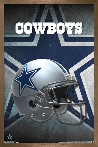 Vista 10 de Trends International NFL Dallas Cowboys - Póster de pared con casco 16, 14.725 x 22.375 pulgadas, versión enmarcada de madera de granero