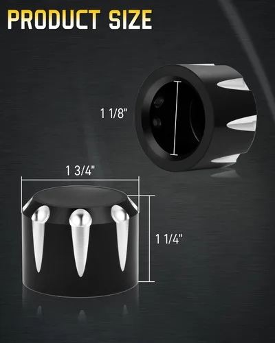 Vista 7 de Tapa negra para tuerca de eje delantero, cubierta de tuerca de horquilla delantera compatible con Harley Davidson 2002-2024 Softail Dyna Iron 883