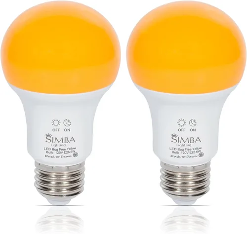 Vista 10 de Simba Lighting LED Outdoor Light Bulbs with Photocell Sensor Dusk to Dawn Smart Auto On and Off (2 Pack) A19 6W 40W Replacement for Porch, Night