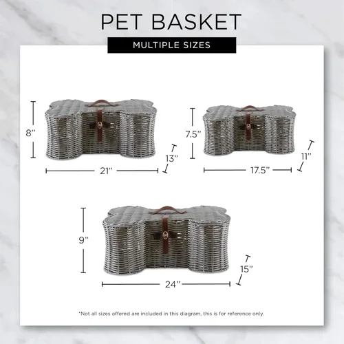 Vista 8 de Bone Dry Pet Storage Collection - Cesta de juguetes, tamaño mediano, 21 x 13 x 8 pulgadas, mimbre de plástico gris